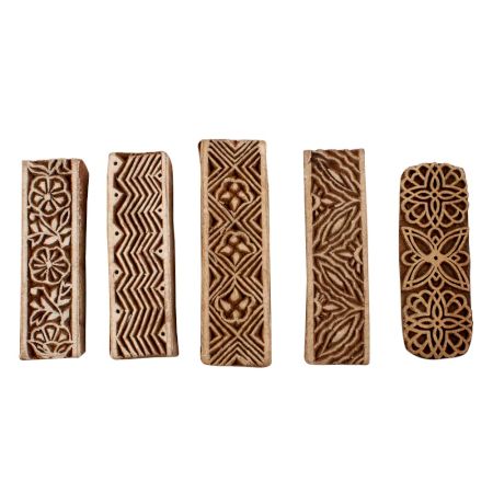 Set of 5 Piece New Mix Wooden Printing Blocks